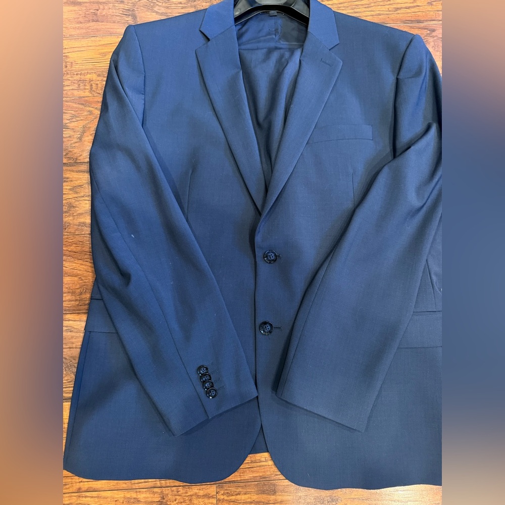 Express Men's Navy Two-Button Suit Jacket